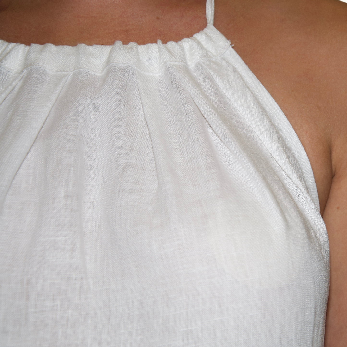 The Aianna - White Women's 100% Linen Dress