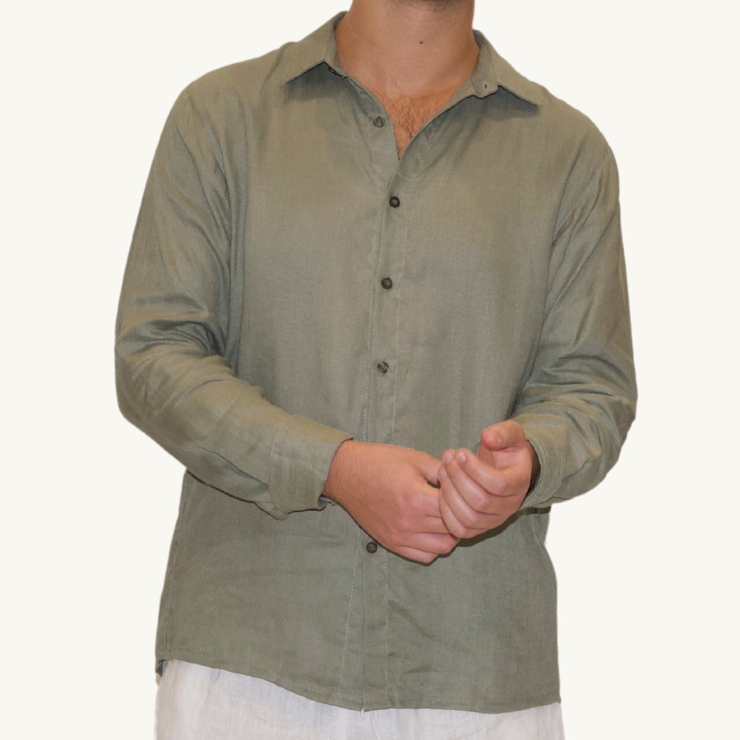 Men's Linen Shirt - Green