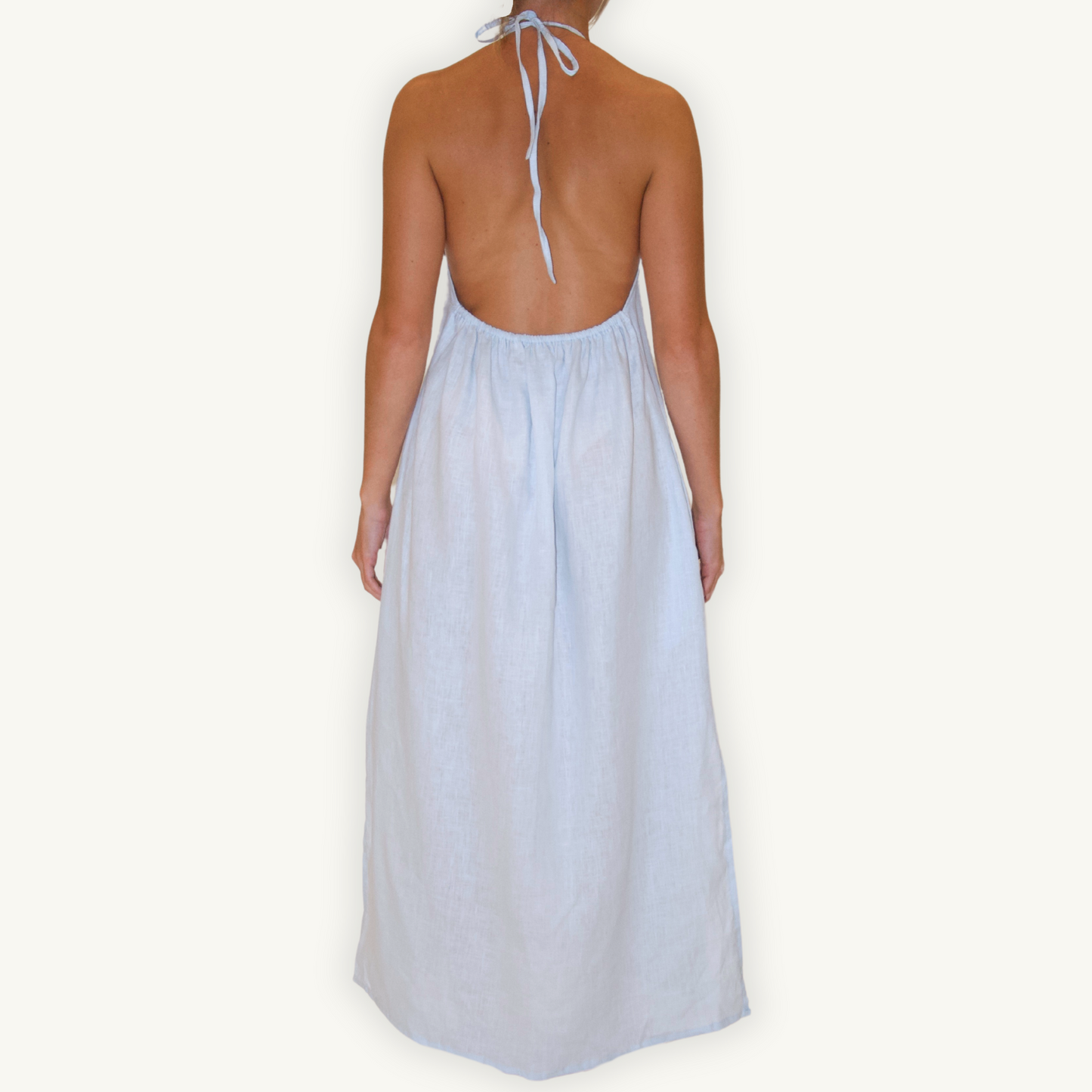 The Aianna - Blue 100% Linen Dress
