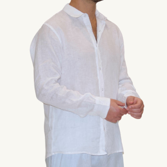 Men's Linen Shirt - White