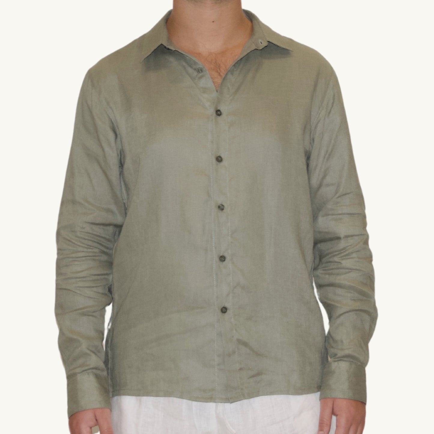 Men's Linen Shirt - Green