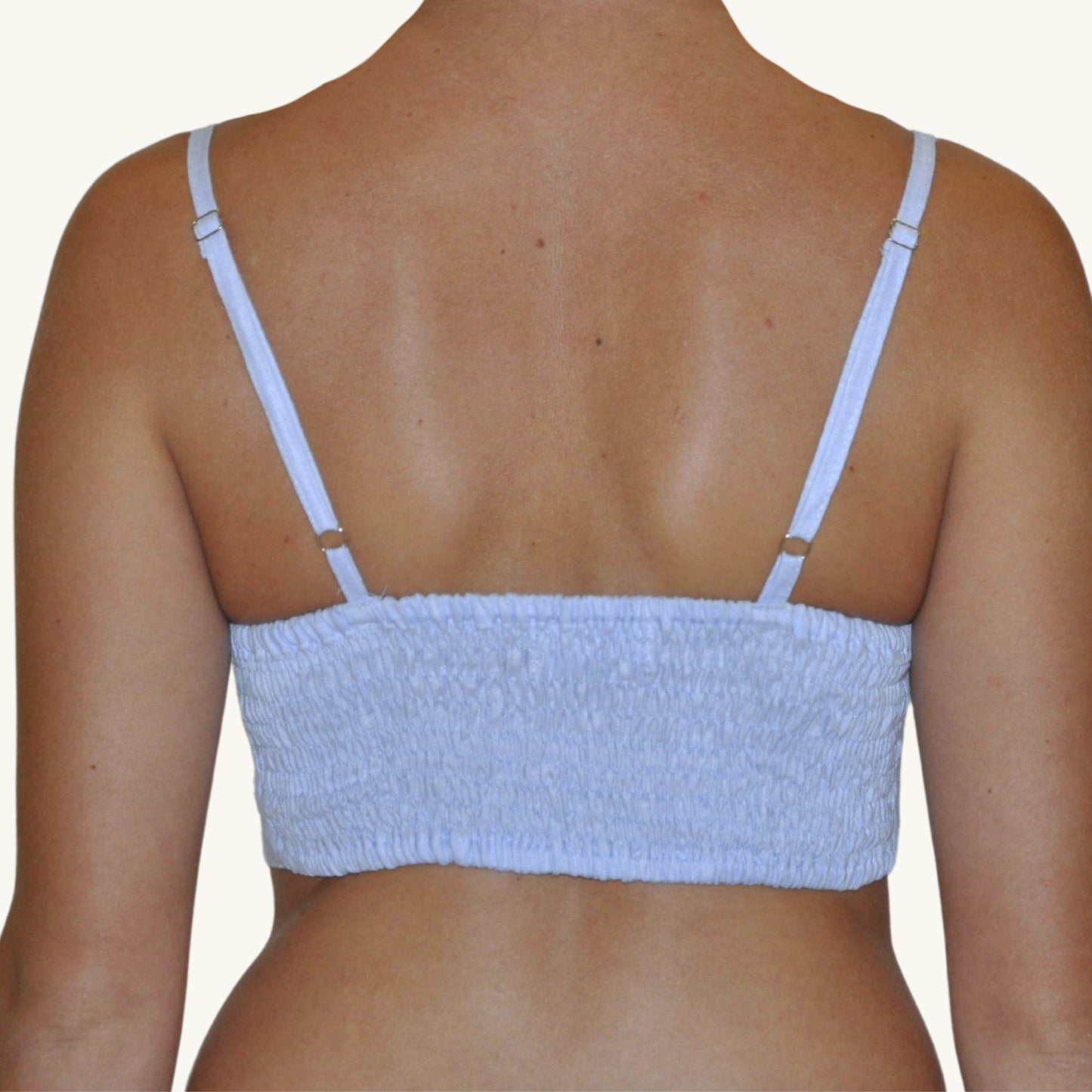 100% Linen Cropped Top Blue