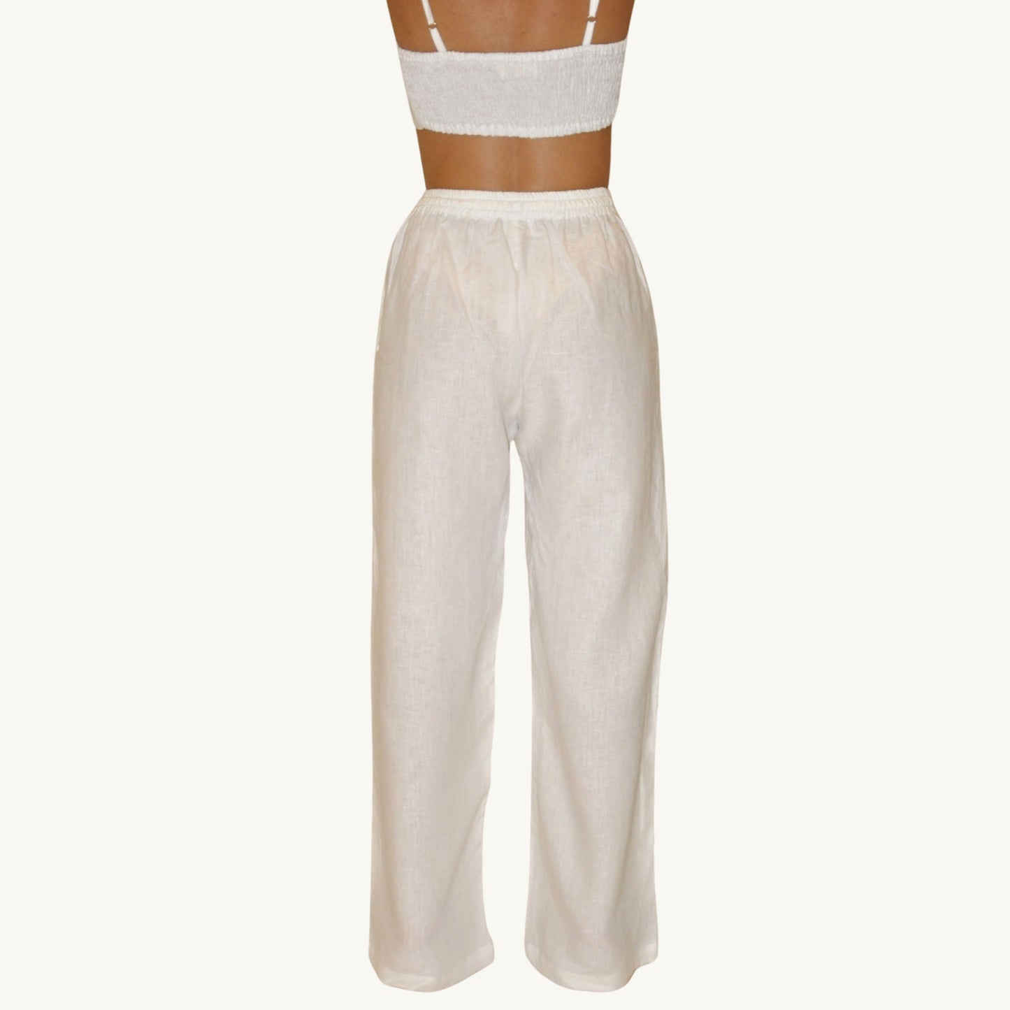 White Linen Pants - Women's 100% Linen Pants
