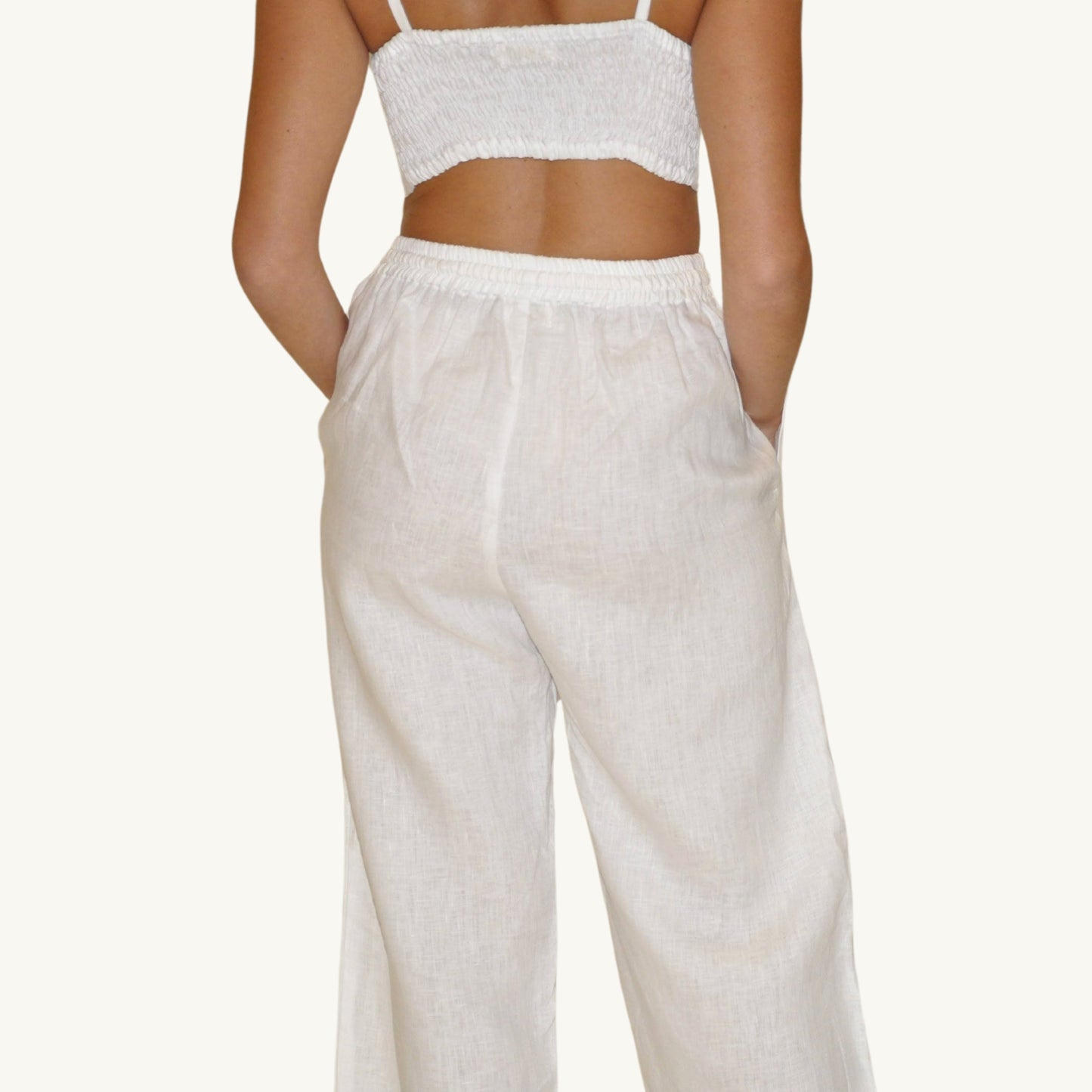 White Linen Pants - Women's 100% Linen Pants