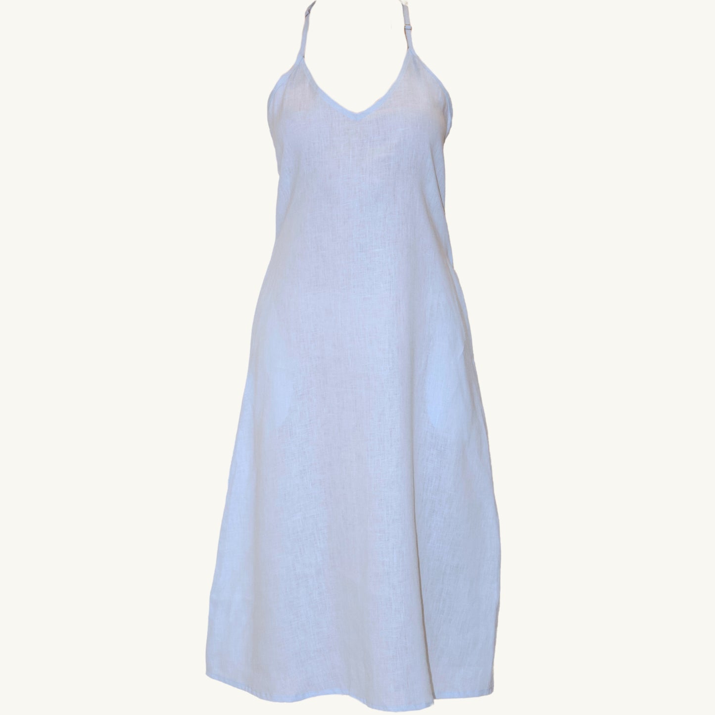 The Lotus - 100% Women's Linen Dress Blue