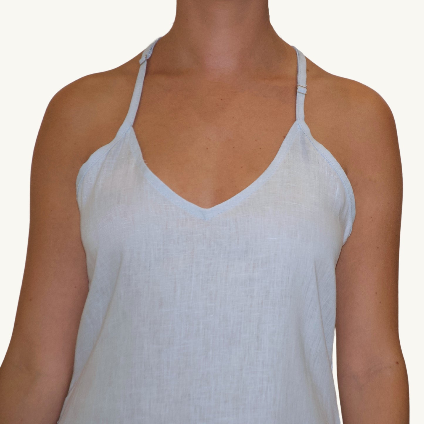 The Lotus - 100% Women's Linen Dress Blue