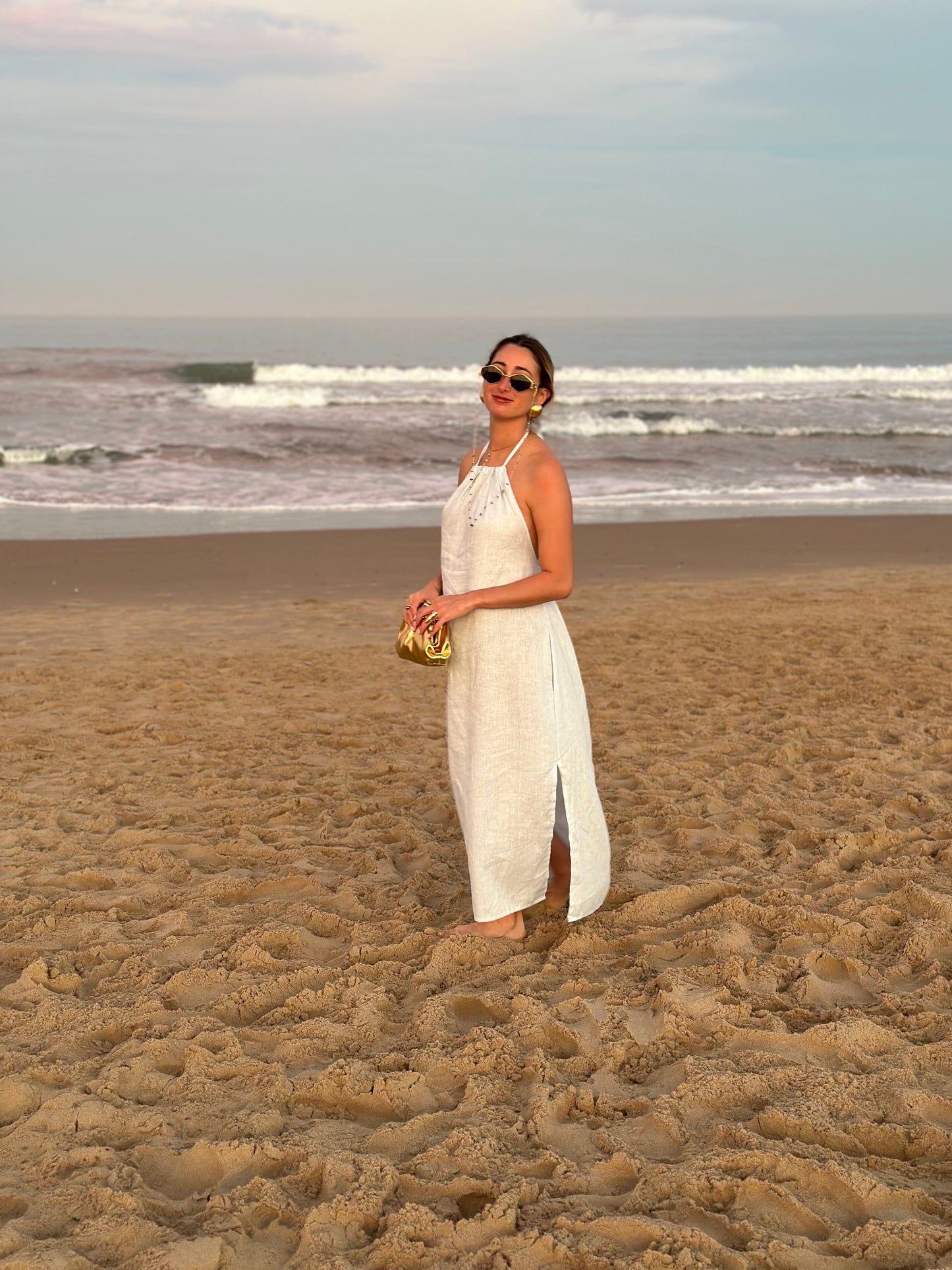 The Aianna - White Women's 100% Linen Dress