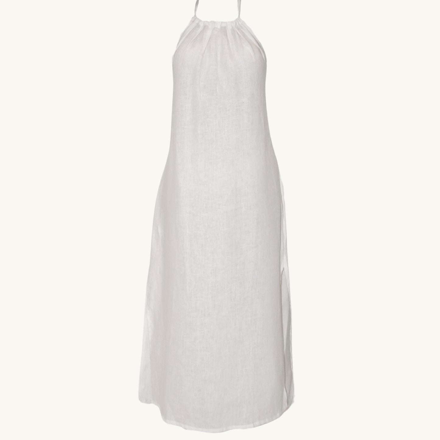The Aianna - White Women's 100% Linen Dress