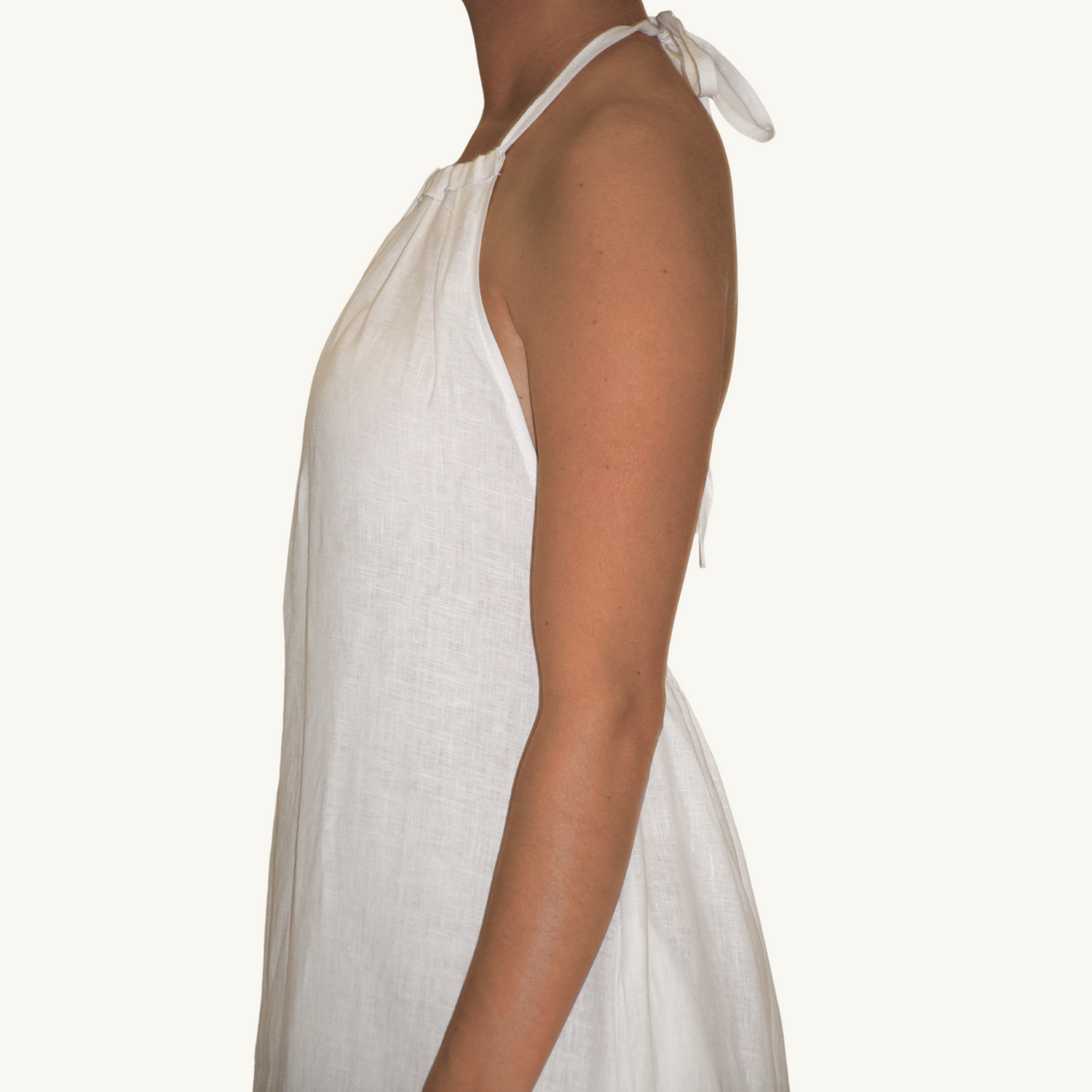The Aianna - White Women's 100% Linen Dress
