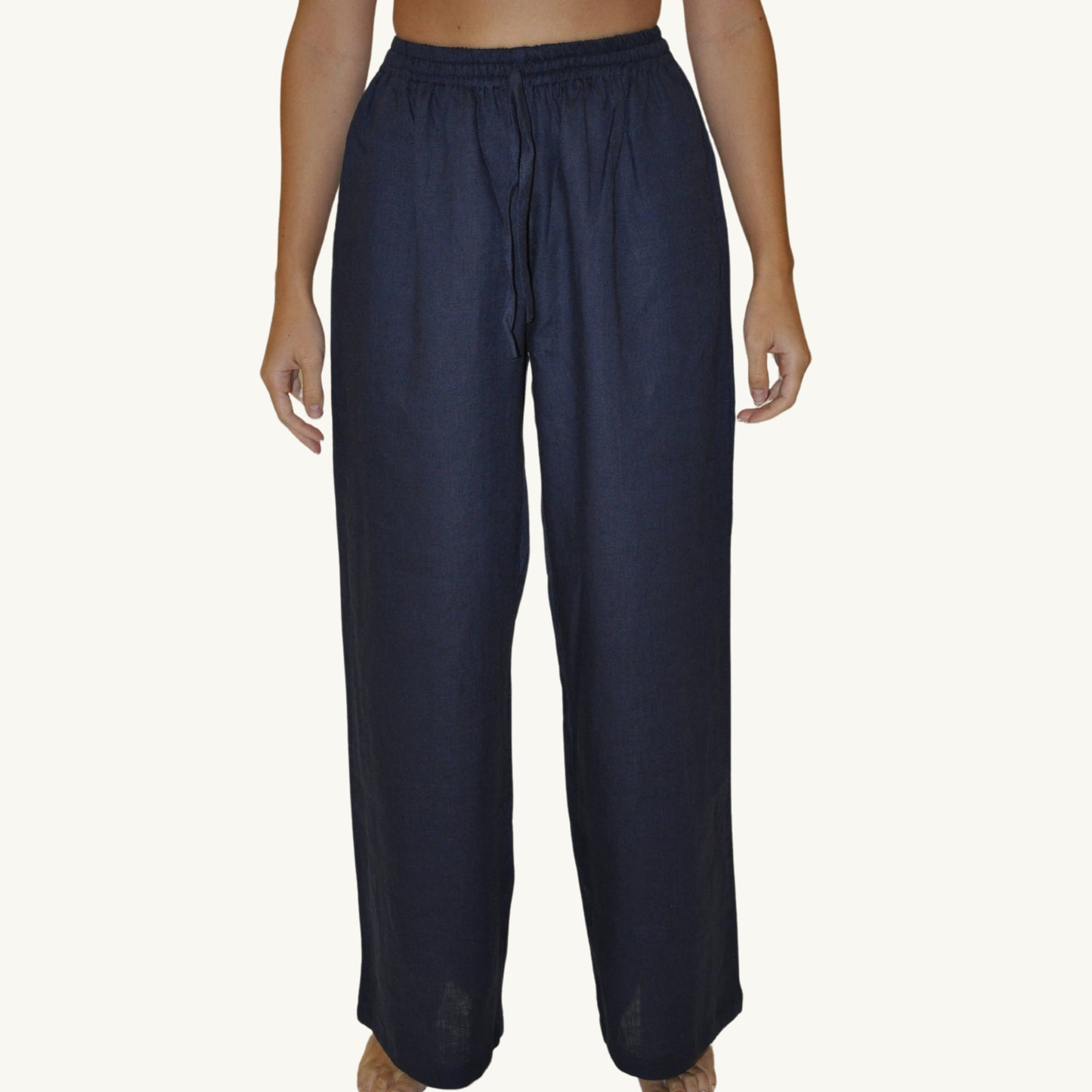 Navy Linen Pants - Women's 100% Linen Pants
