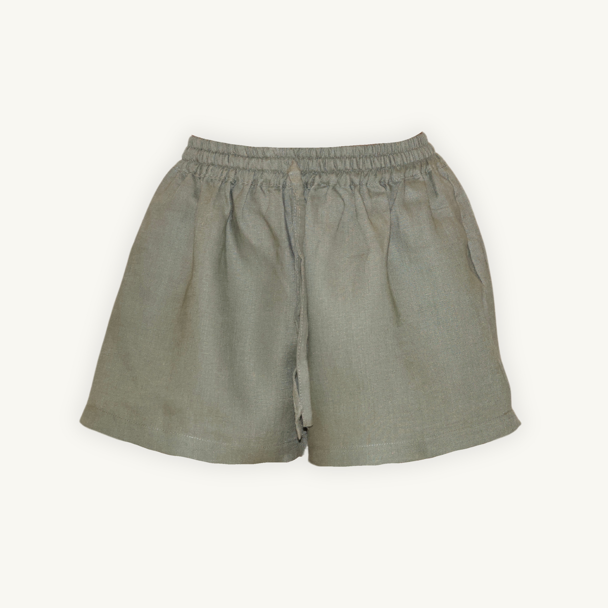 Olive Green 2-inch linen shorts, crafted from lightweight, breathable fabric, ideal for casual and summer wear.