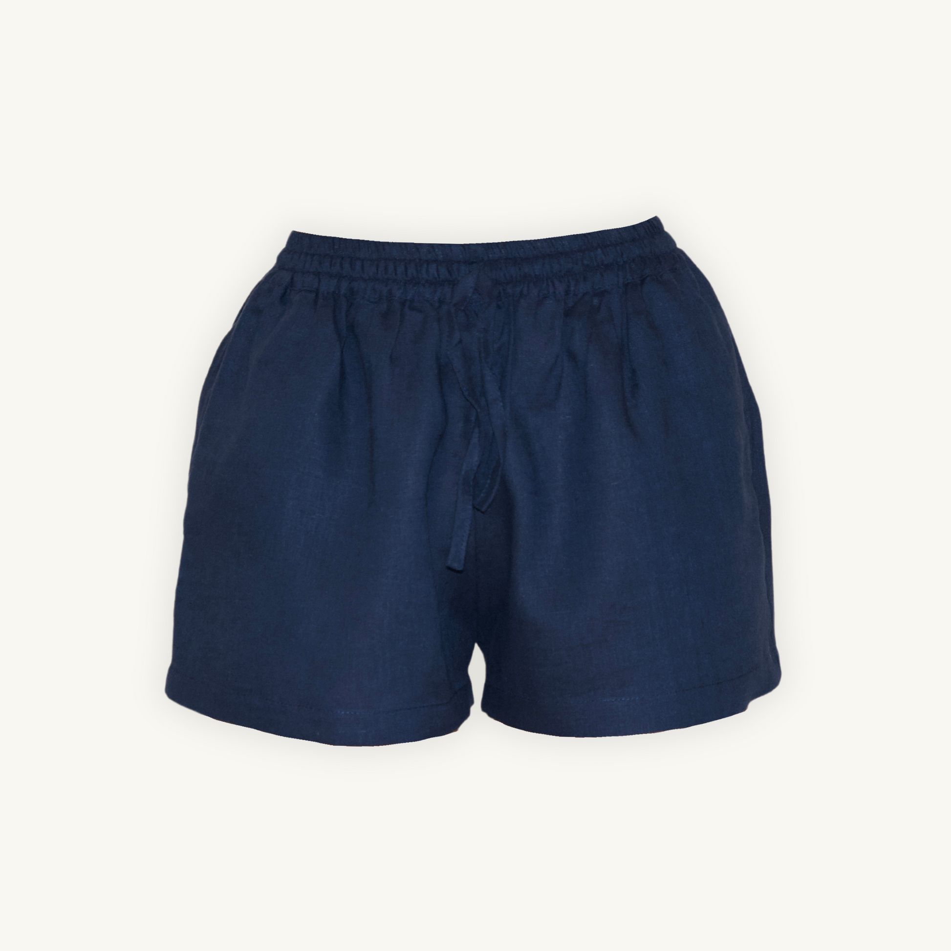 Navy Blue 2-inch linen shorts, crafted from lightweight, breathable fabric, ideal for casual and summer wear