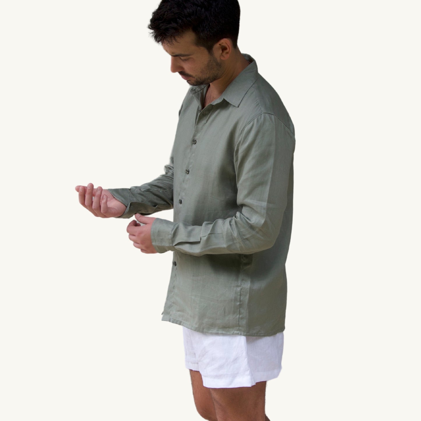 Men's Linen Shirt - Green