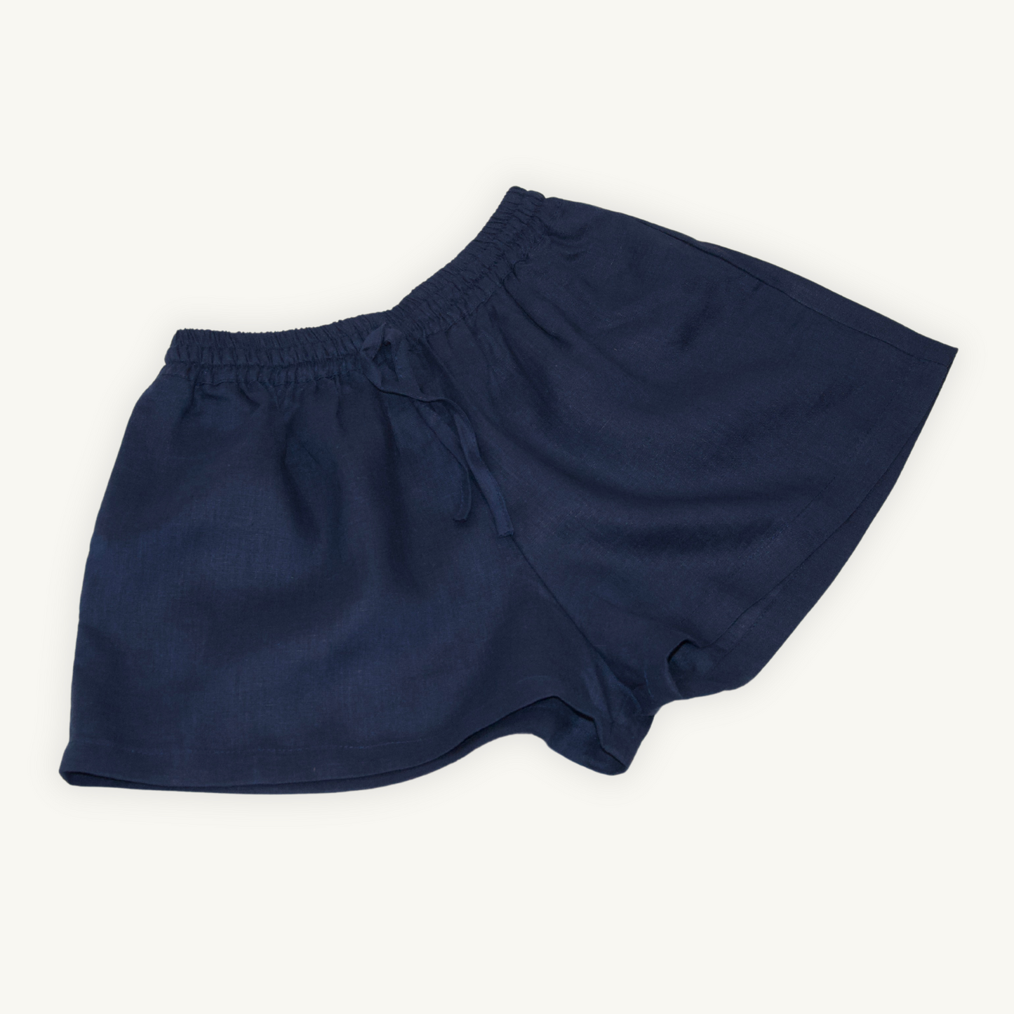 Navy Blue 2-inch linen shorts, crafted from lightweight, breathable fabric, ideal for casual and summer wear