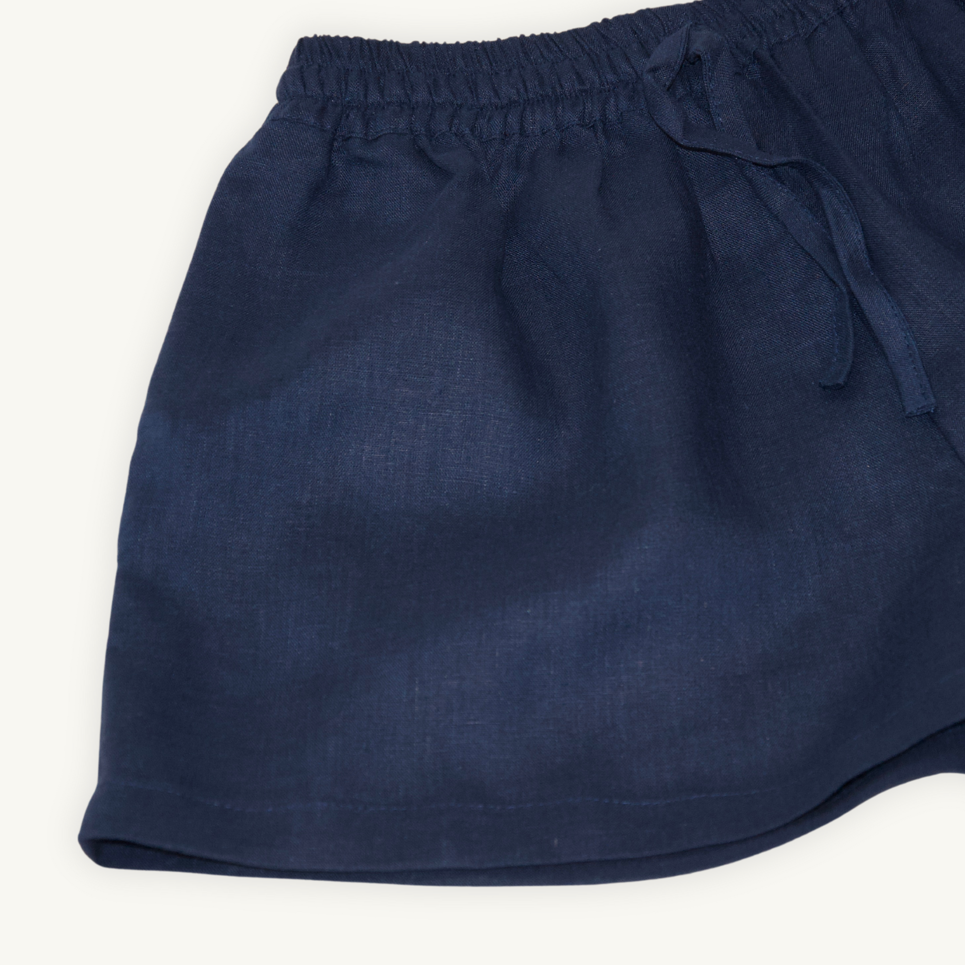 Navy Blue 2-inch linen shorts, crafted from lightweight, breathable fabric, ideal for casual and summer wear